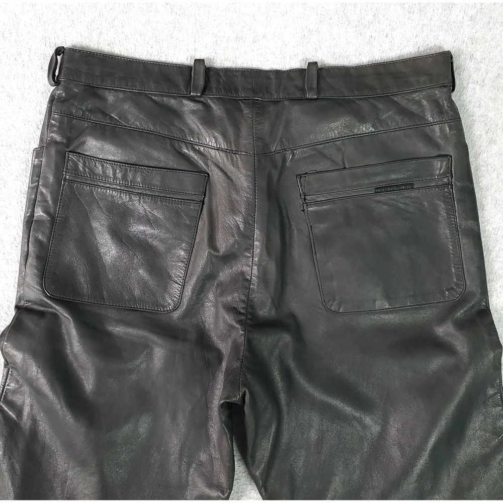 Vintage Versus Gianni Versace Leather Pants Fits 32x29 (Tag Sz 34) Black Italy - Picture 5 of 16